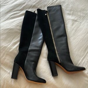 Kate Spade Black Knee-High Leather Suede Boots - Sz 7
